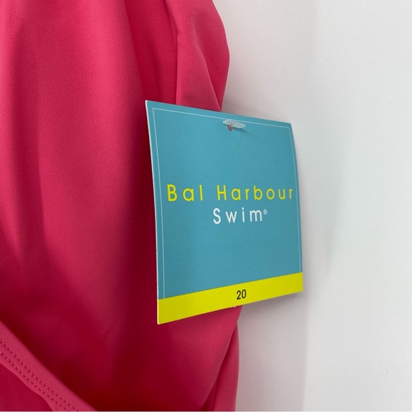 NWT Plus Size Bal Harbour Cherry Blossom 1-Piece Swimsuit Pint & Blue Size 20 - Picture 3 of 4